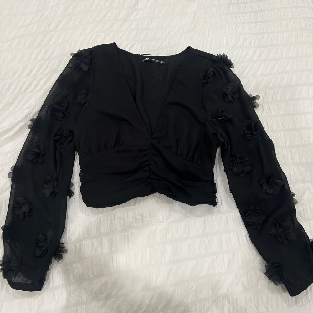NTW Zara Flower Sleeve Top